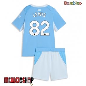 Manchester City Rico Lewis #82 Prima Maglia Bambino 2026-27 Manica Corta (+ Pantaloni corti)